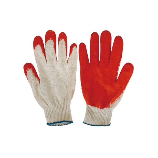 코팅장갑 반코팅장갑 (국산) / 적색 10G (손목띠 : 파랑/녹색)