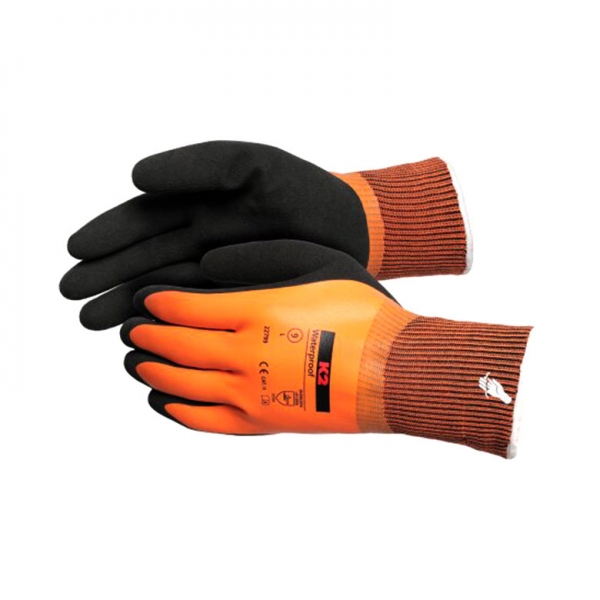방수코팅장갑(동절기) / 동절기 하이드로그립W / 오렌지색(기모) / 중(M)